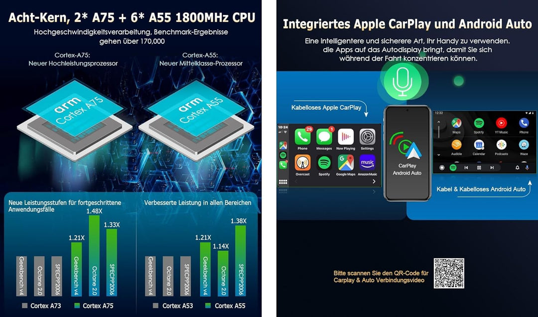 Erisin 7 Zoll 8-Kern 4GB+64GB Android 12 Autoradio Bluetooth CD Player für BMW 3er E90 E91 E92 E93 M