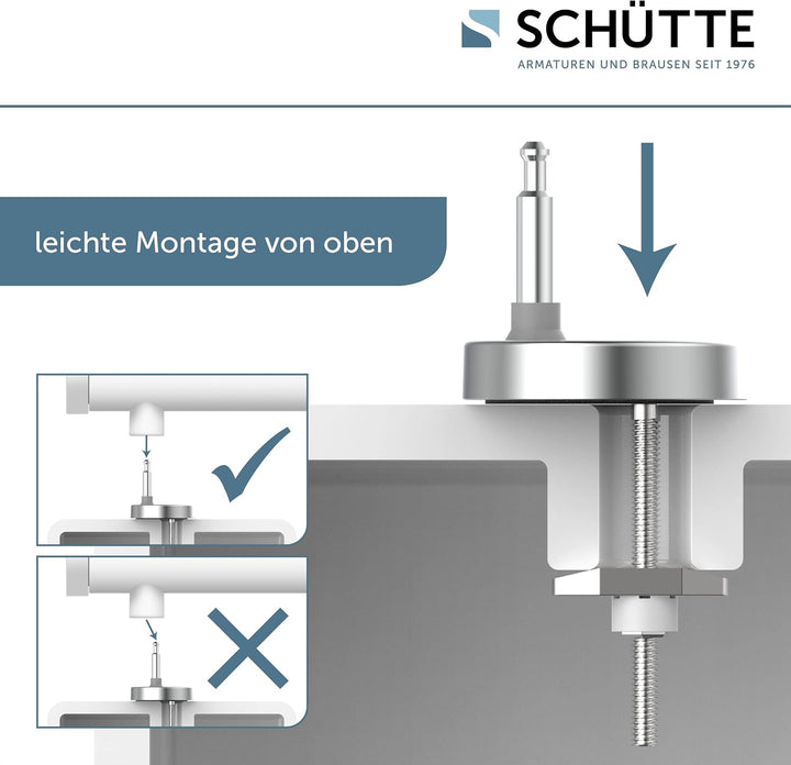 SCHÜTTE WC-Sitz mit Absenkautomatik/Abnehmbarer Klodeckel aus bruchsicherem Duroplast/Innovative DIY