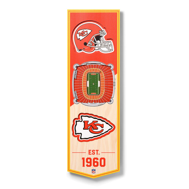 YouTheFan NFL 3D Stadion Banner, 15,2 x 48,3 cm Kansas City Chiefs, Kansas City Chiefs