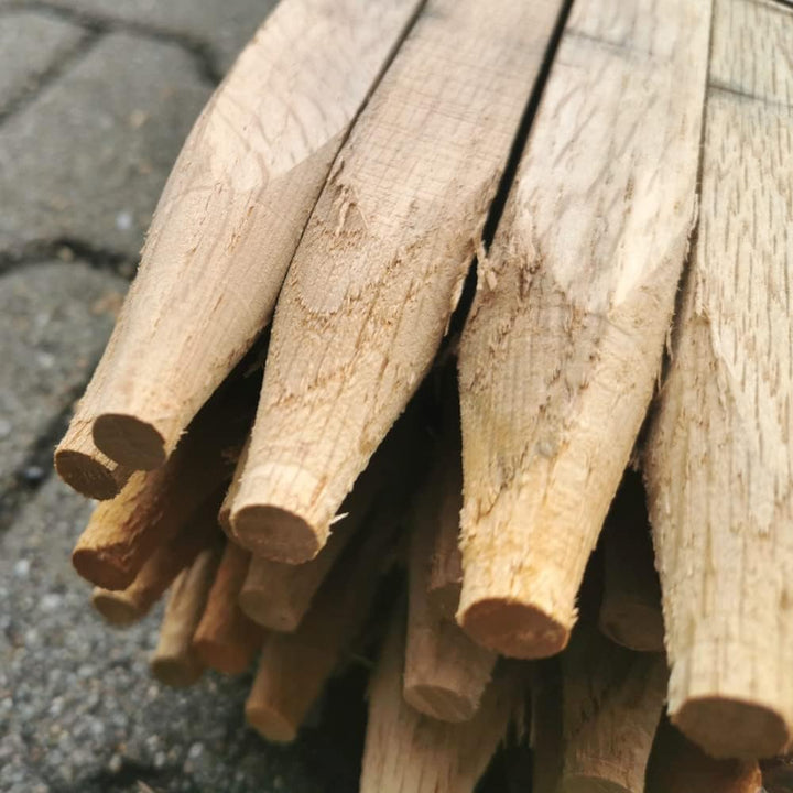 Hartholzpfähle | 10 Stück | 200 cm | Ø 25 x 25mm | angespitzte Pflanzstäbe aus Eiche, 10