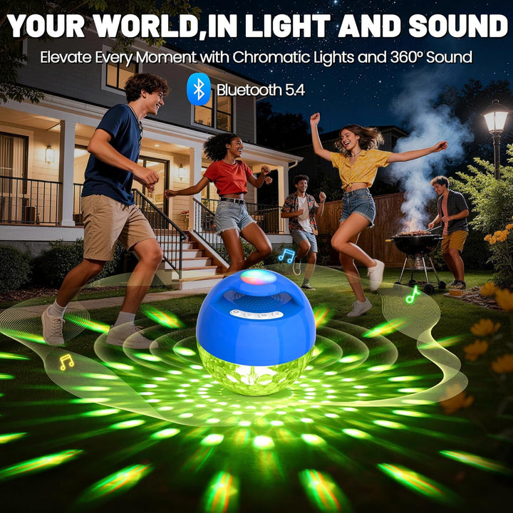KingSom 2026 Pool Lautsprecher mit Oberlichter,Bluetooth Pool Lautsprecher IP68 wasserdicht Pool Mus