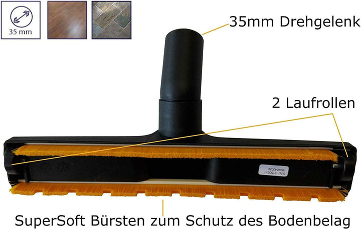 35mm Staubsaugerrohr Kombidüse Staubpinsel Parkettdüse für Staubsauger Siemens VS 06 G 2410 Synchrop