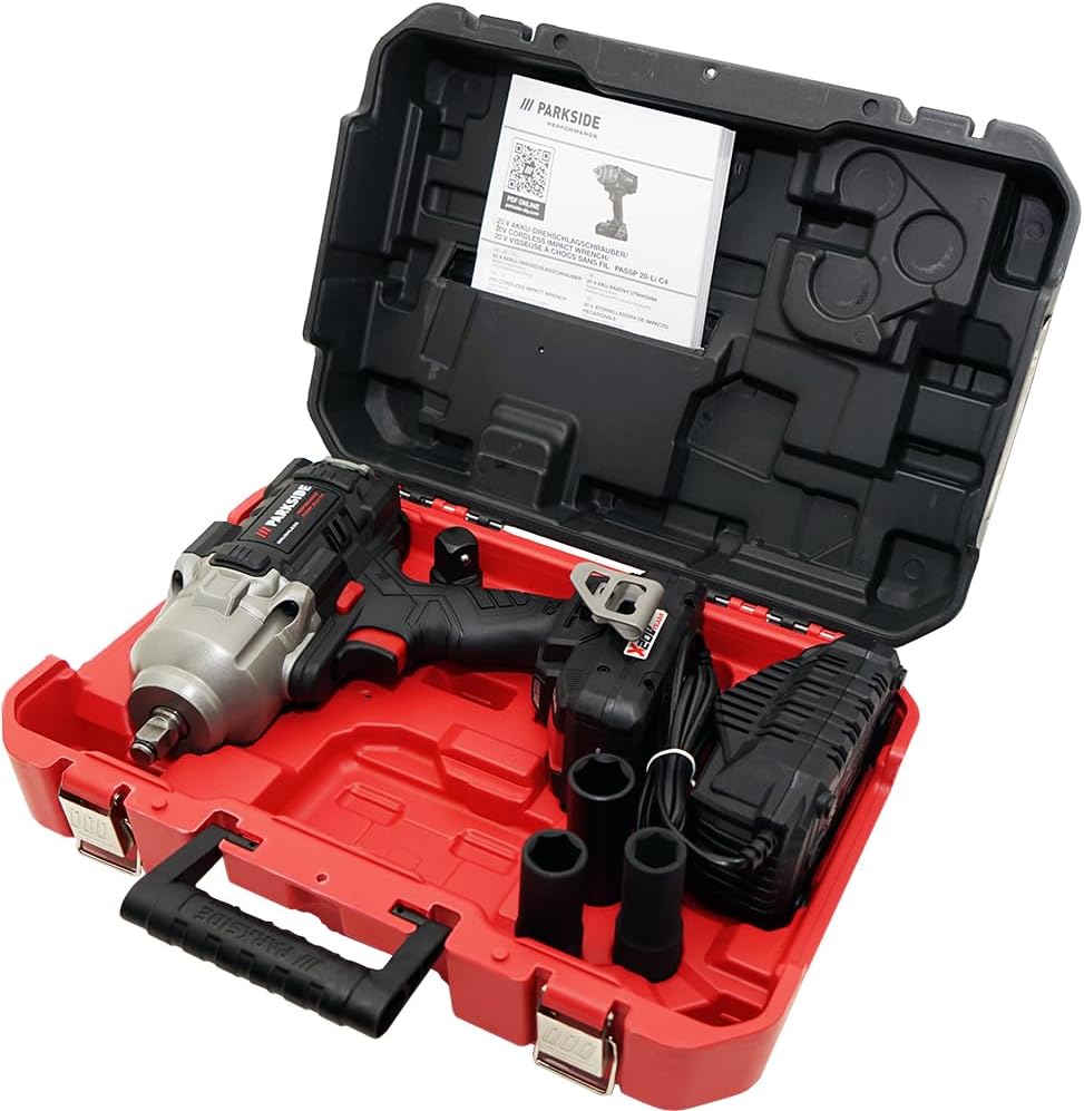 HEADNMORE® Bundle - PARKSIDE PERFORMANCE® Akku Schlagschrauber PASSP 20-Li C4 inkl. 4Ah Smart Akku +