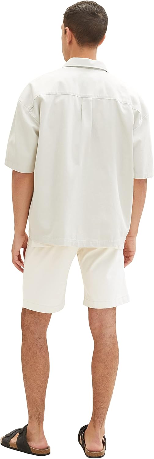 TOM TAILOR Herren Slim Chino Bermuda Shorts mit Stretch 28 13808 - Creme, 28 13808 - Creme