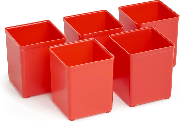 10 Stück Einsatzboxen 63 mm A3 rot B52 x T52 x H63 geeignet als Bosch L-BOXX Einlage | Einsatzboxen