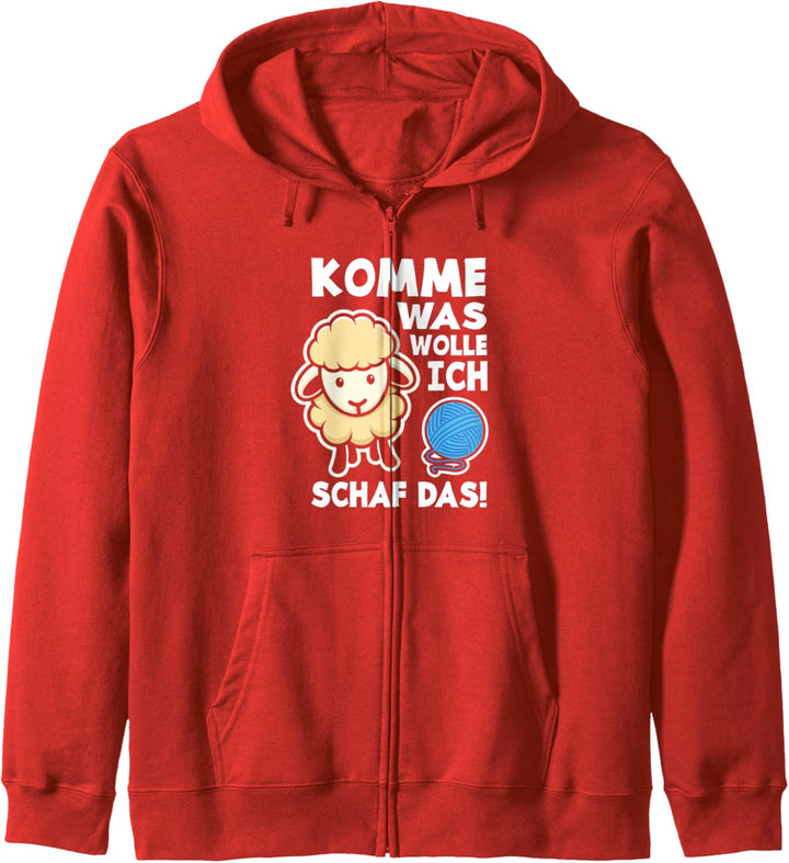 Komme Was Wolle Ich Schaf Das Lustiges Stricken Häkeln Kapuzenjacke