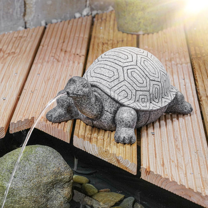 Esotec Solar Wasserspeier Set Schildkröte, Solarpumpe, Teichfigur Gartenfigur & Gartenstatue, Tauchp