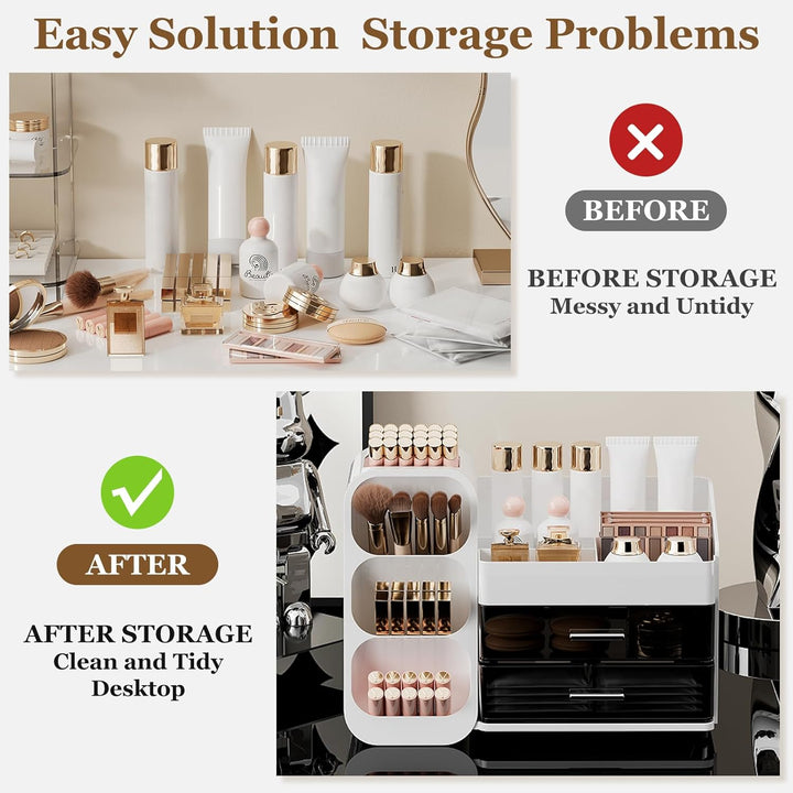 Make Up Kosmetik Organizer mit 2 Schubladen, Multifunktion Schminktisch Organizer, Einfache Aufbewah