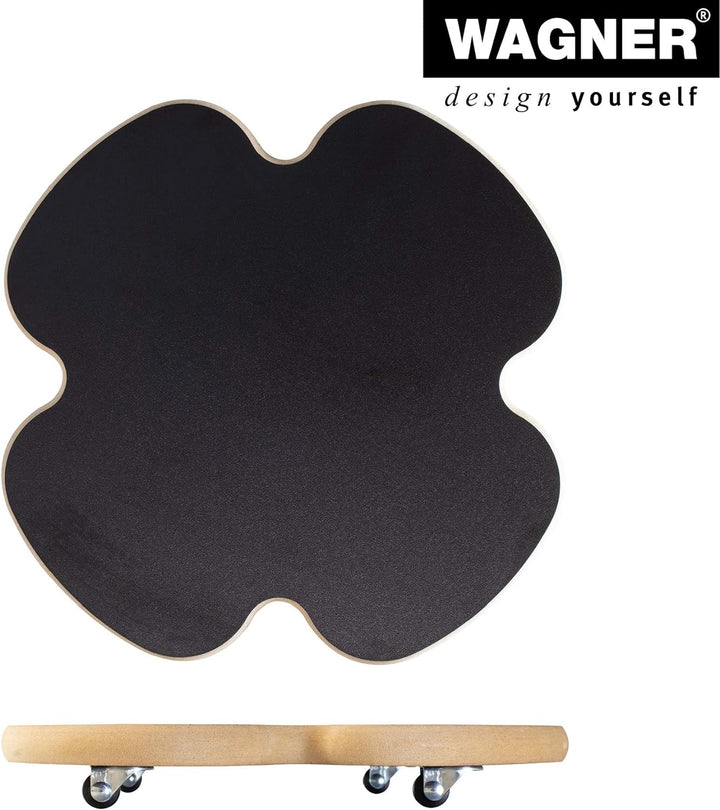 WAGNER Pflanzenroller BLACK Ø 33 x 4 cm I Pflanzenroller für den Innenbereich, MDF mit Melaminbeschi