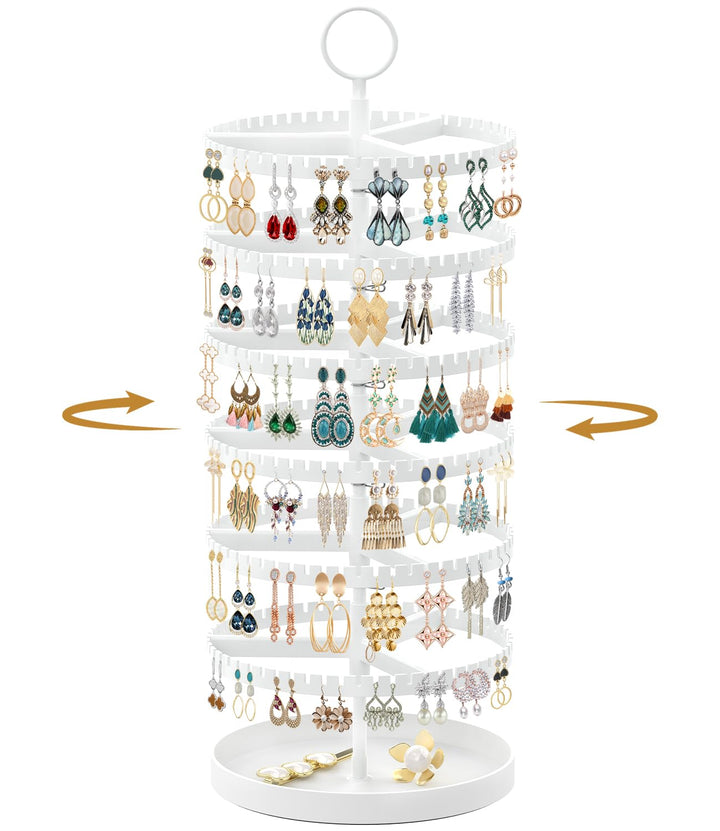 Drehender Ohrring Ständer Halter Organizer Display mit Metalltablett, 6-Stufiger Ladies Verstellbare