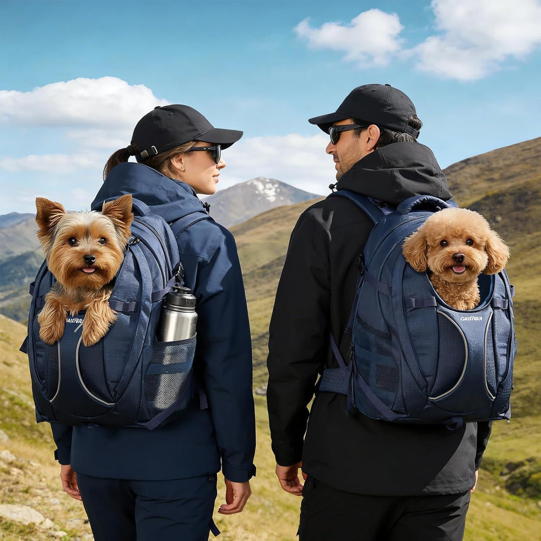 Hunderucksack Wandern bis 8KG, Ergonomischer Katzenrucksack mit Laptopfach &amp; Bequemes Sitzkissen, be