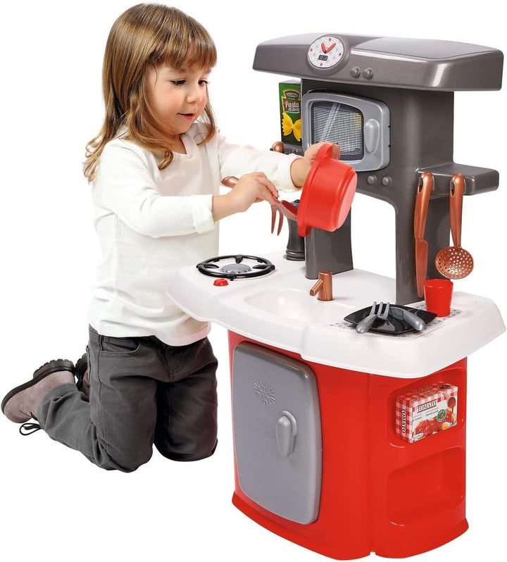 Ecoiffier – kleine Kinderküche – Spielküche im Mini-Format, mit Kühlschrank, Waschbecken, Herd, Spie