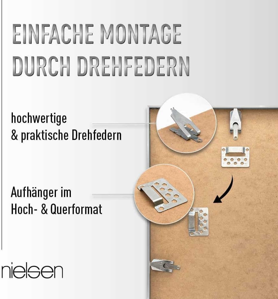 nielsen Aluminium Bilderrahmen Alpha, 29,7x42 cm (A3), Grau Grau 29,7 x 42 cm (A3), Grau 29,7 x 42 c