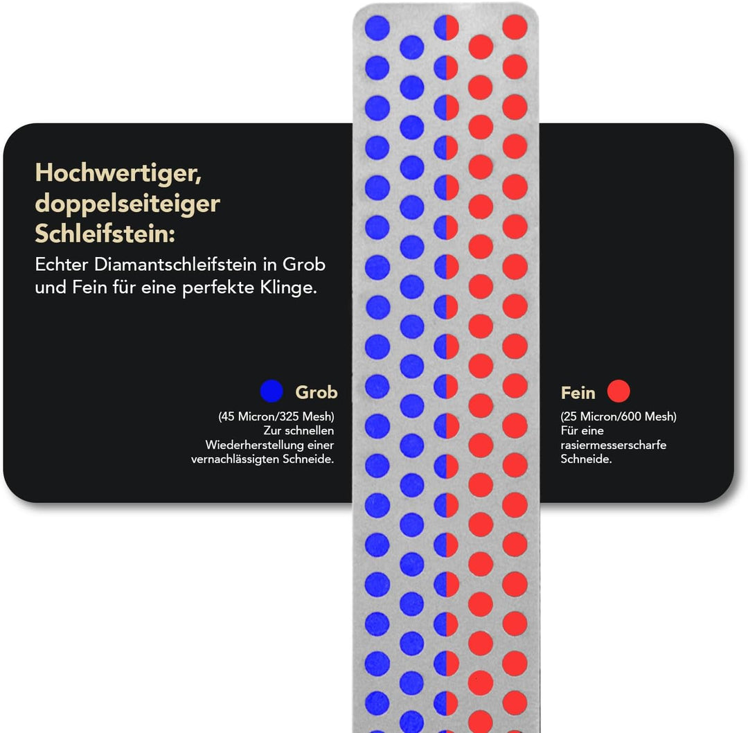 DMT DiaFold Diamantschärfer - doppelseitig - rot/fein - blau/grob - trocken oder mit Wasser verwendb