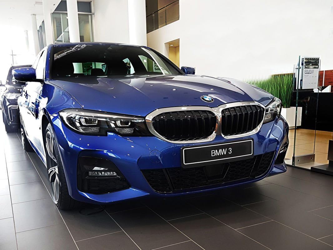 Avisa Echtes 3D Karbon Heckstossstangenschutz kompatibel mit BMW 3er G20 Limousine M-Paket 2019-