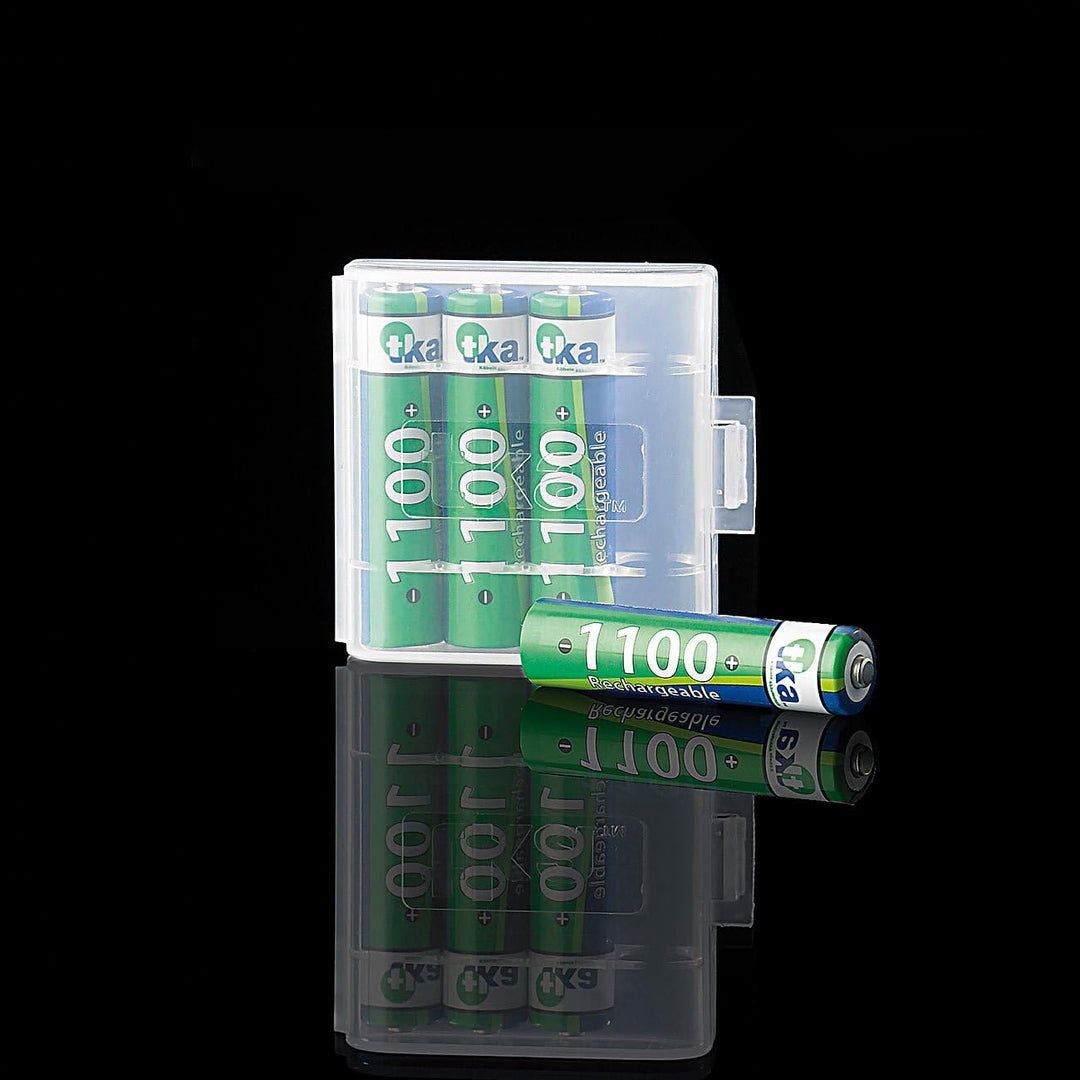 tka Köbele Akkutechnik Akku Batterien: 20er-Set NiMH-Akkus Typ AAA/Micro, 1.100 mAh, mit Aufbewahrun