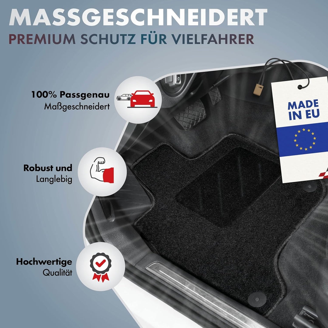 Walser Comfort Auto Teppiche für VW Scirocco 2008-2017, Golf VI 2008-2014, Jetta IV 2008-Heute, 100%