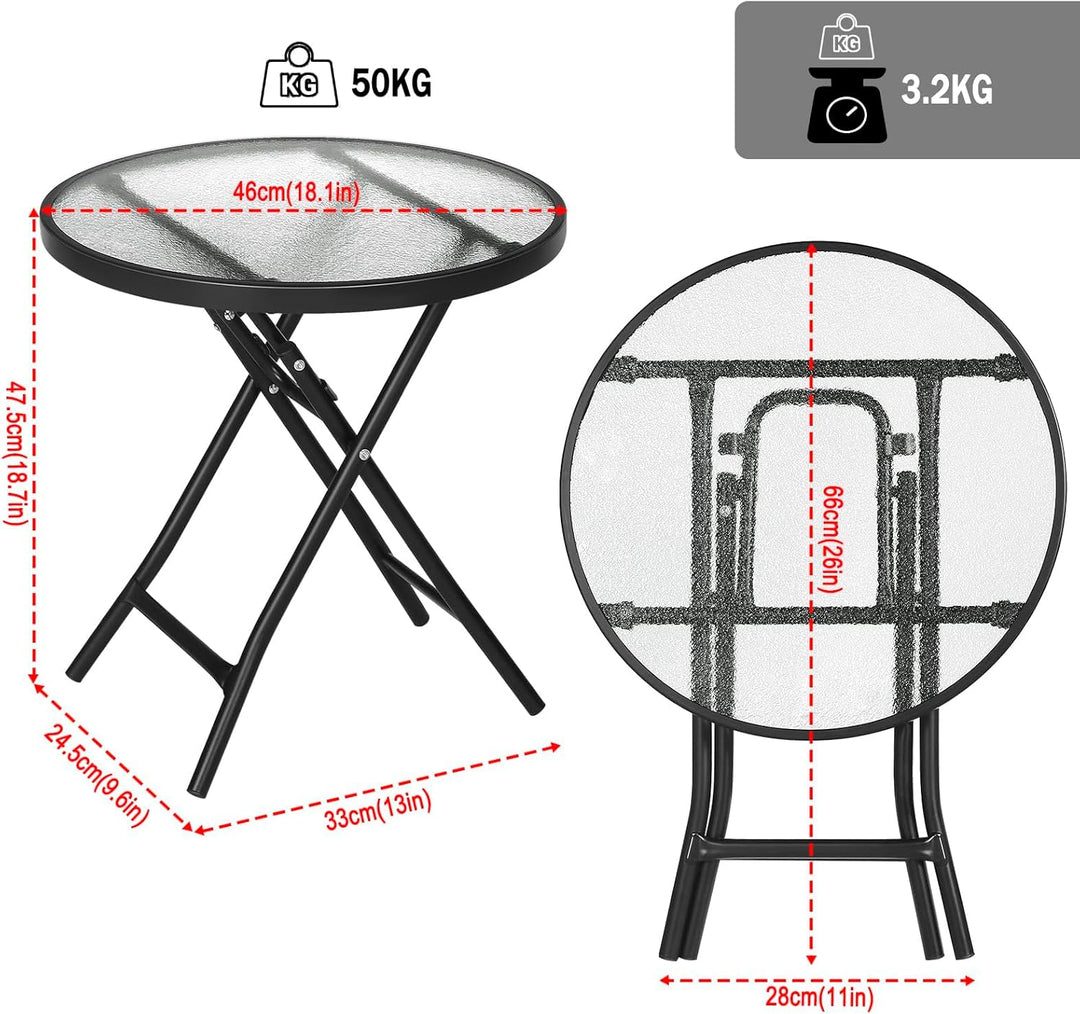 eSituro Klapptisch, Beistelltisch klappbar, Balkontisch Campingtisch Gartentisch Bistrotisch, mit Me