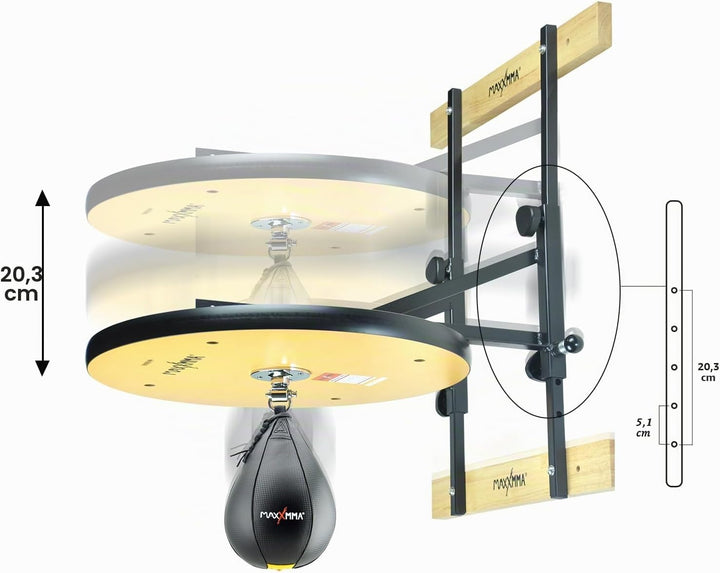 MaxxMMA Speed Bag Platform Kit - Heavy Duty Boxtraining Equipment with Punchingball, Adjustable Heig