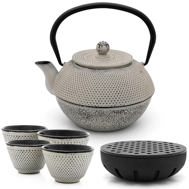 Bredemeijer Asia Teekanne Gusseisen Set 1.1 Liter - grauer Teekessel &amp; Edelstahl-Filter-Einsatz für