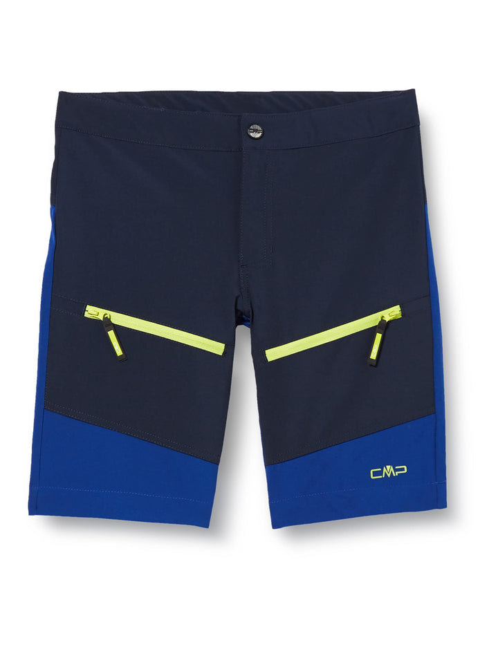 CMP Unisex Kinder Pants Stretch-Bermudashorts für Kinder 128 Schwarz Blau, 128 Schwarz Blau