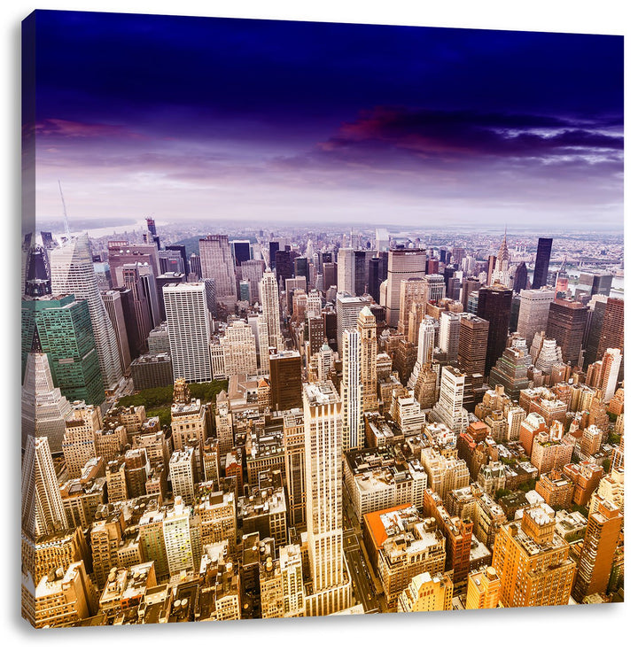 Pixxprint Skyline New York - Blick vom Dach des Empire State Building, Format: 70x70 als Leinwandbil