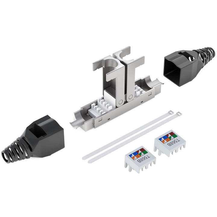 HB-DIGITAL 5x Cat7 LSA Netzwerkkabel Verbinder werkzeugloser mit Knickschutzhülle STP feldkonfektion