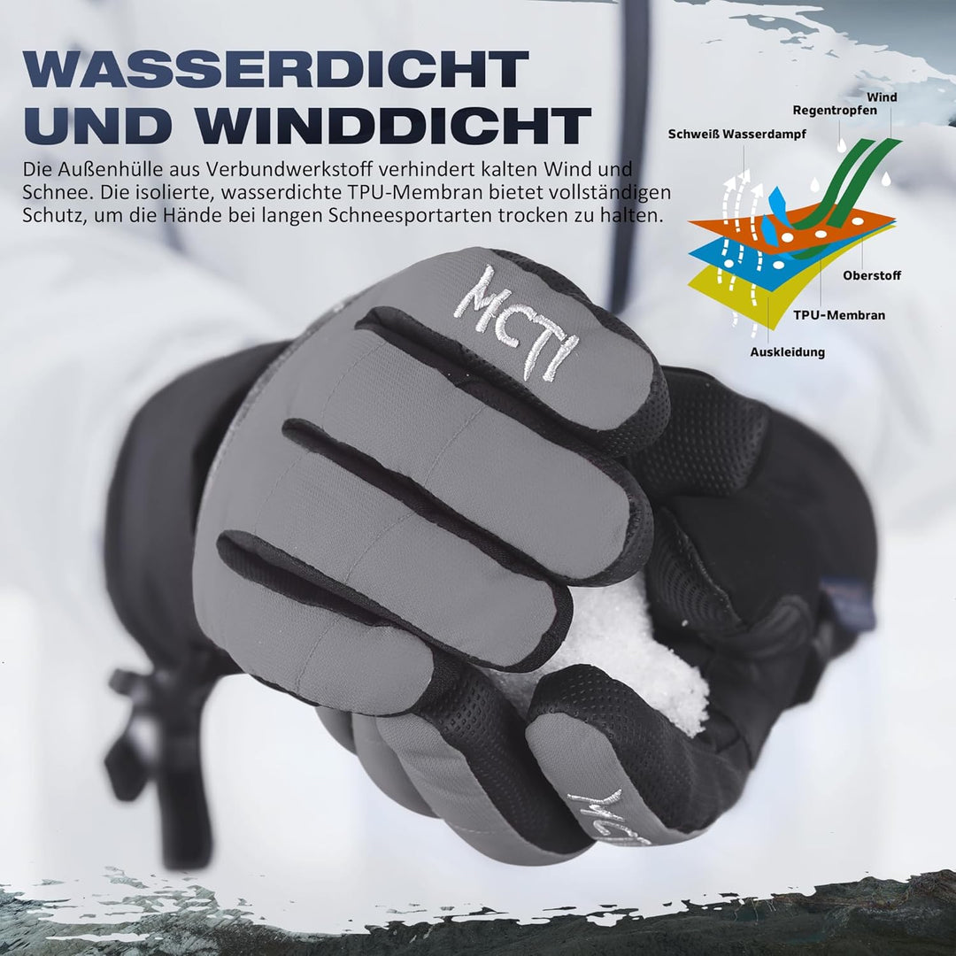 Kineed Skihandschuhe Damen Touchscreen Winterhandschuhe Wasserdicht Snowboardhandschuhe Winter Warm