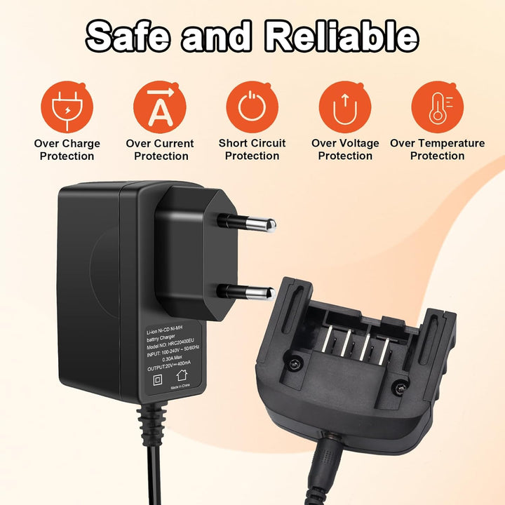 LCS1620 Ersatz Ladegerät Kompatibel mit Black &amp; Decker, 18V /20V Lithium-Akku Ladegerät für BL2018 B