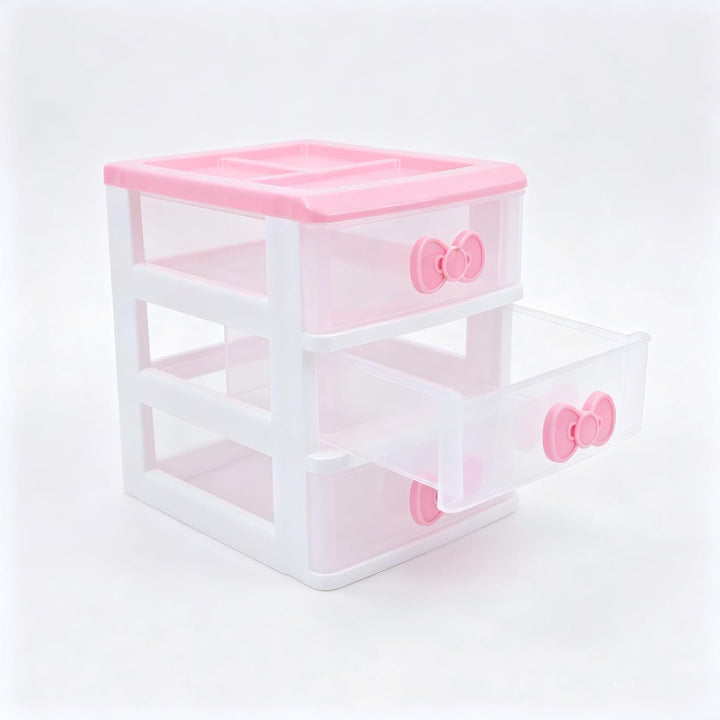 Schöne Mädchen rosa Farbe Kawaii & niedliche Desktop-Schublade Aufbewahrungsbox Empfänger Organizer