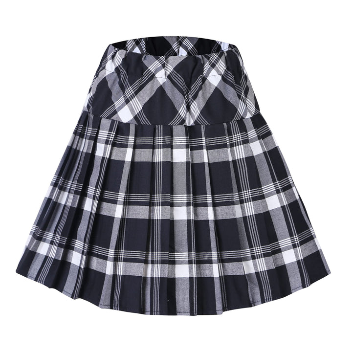 Urbancoco Damen Schulmädchen-Stil Faltenrock Elastische Hohe Taille Minirock M Serie 1 Weiss, M Seri