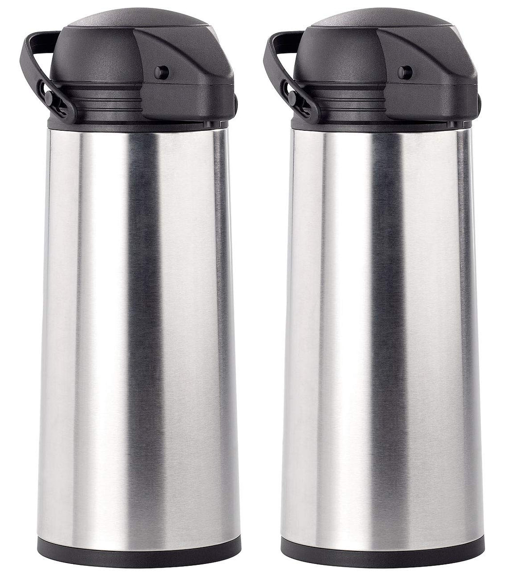 Rosenstein & Söhne Partyzubehör: 2er Pack Edelstahl-Pump-Vakuum-Isolierkanne, 1,9 Liter (Thermo-Pump