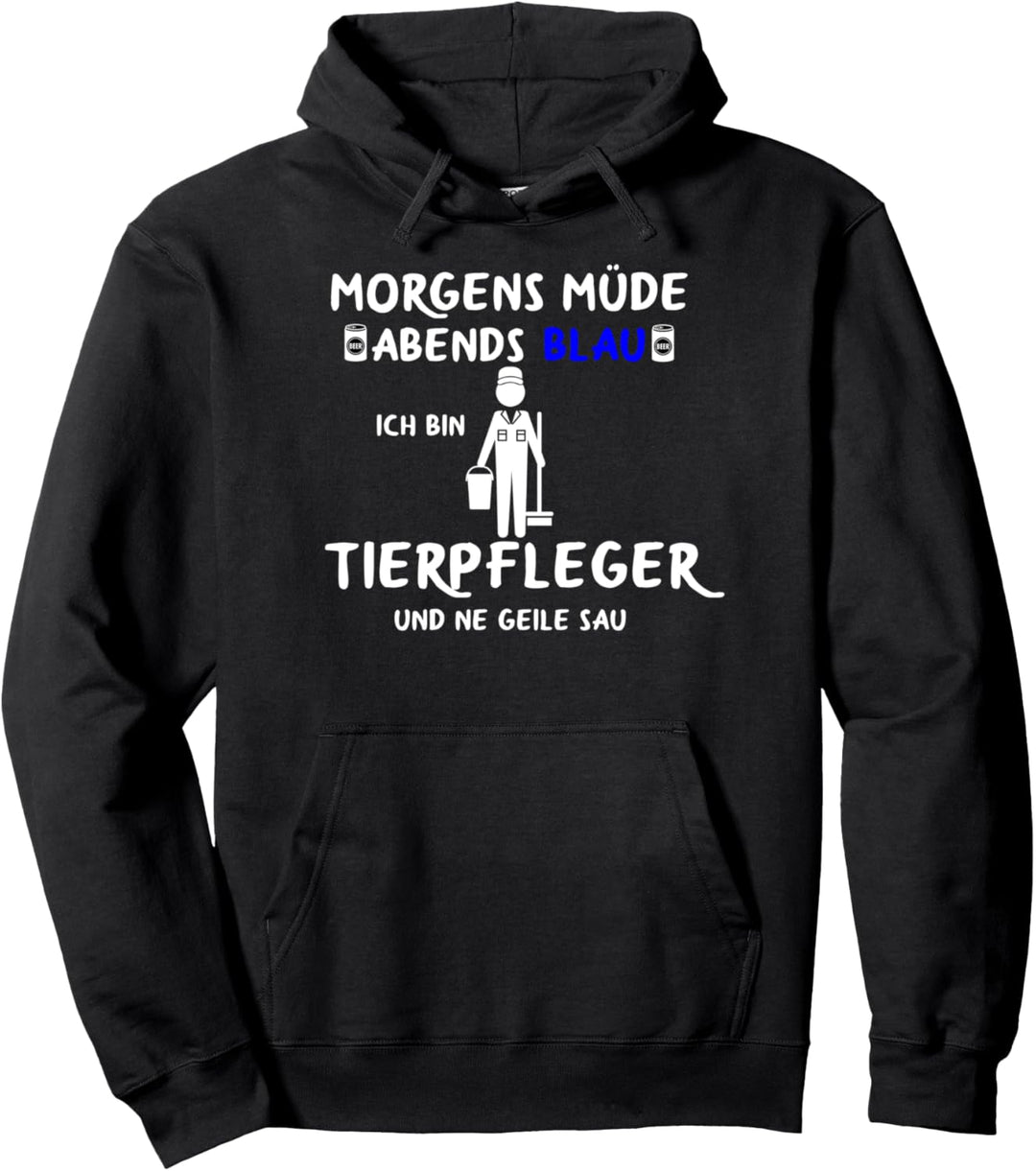 Zoowart Zoowärterin Morgens Müde Abends Blau Tierpfleger Pullover Hoodie
