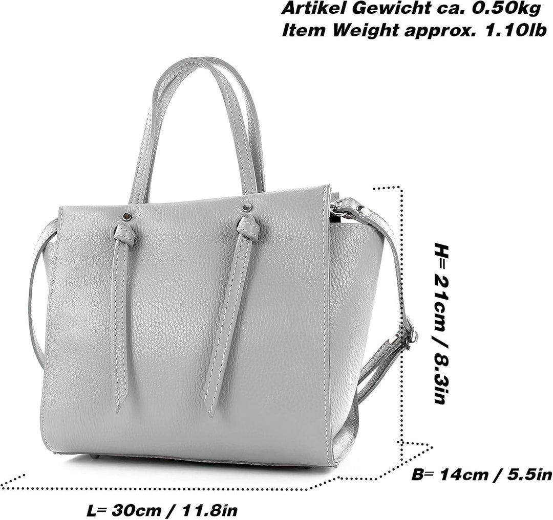 modamoda de - T219 - ital. Damen Henkeltasche Klein aus Leder Camel, Camel