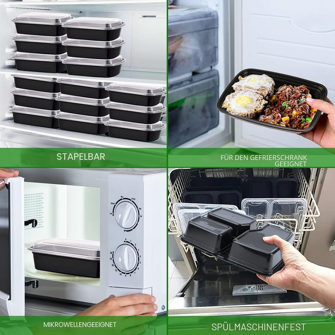 KINGHON 3-Fach Meal PREP Container - Bento Lunch Boxen,BPA frei wiederverwendbare Lebensmittel Lager