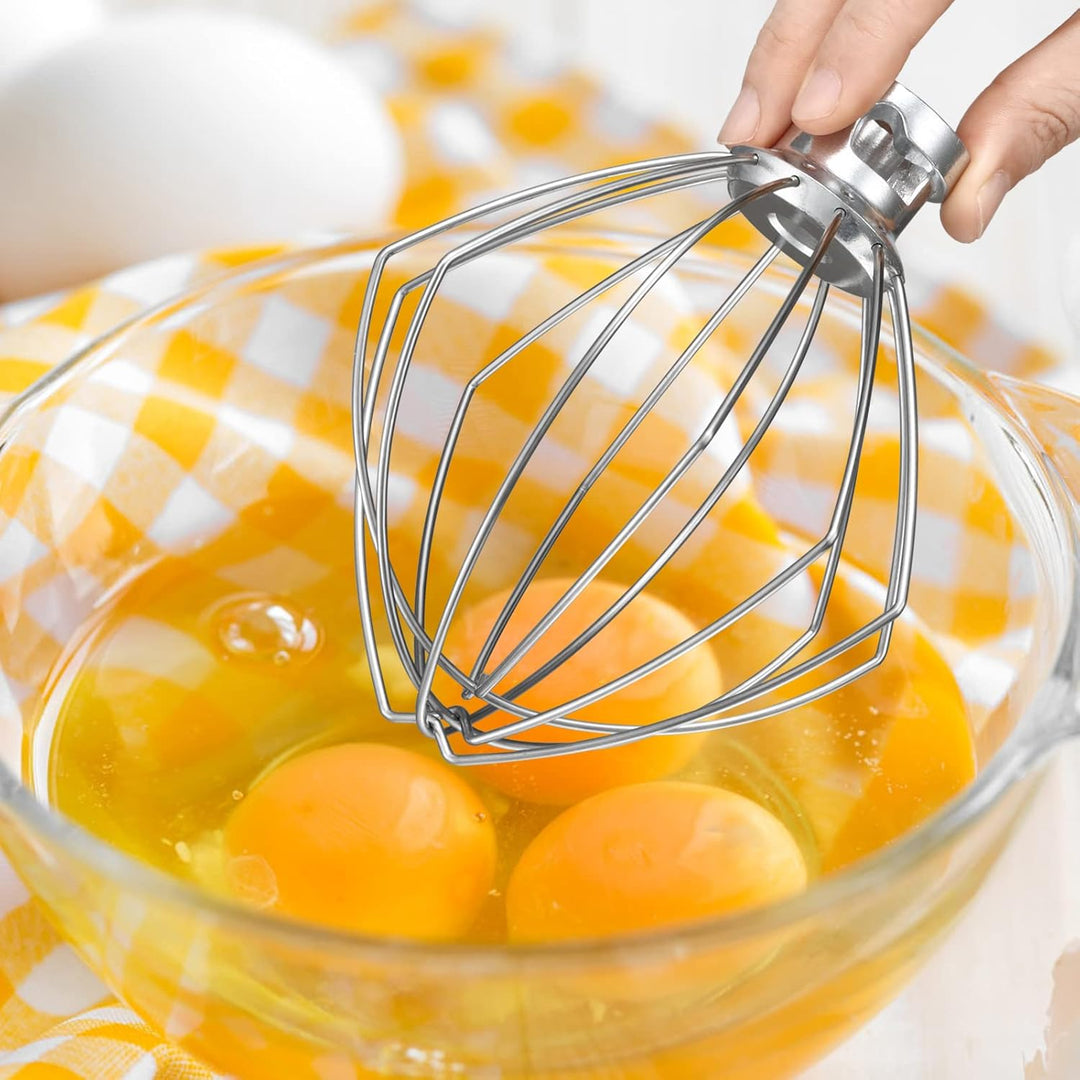Gdrtwwh Schneebesen-Aufsatz für KitchenAid Standmixer mit neigbarem Kopf, Edelstahl-Eiercreme-Rührer