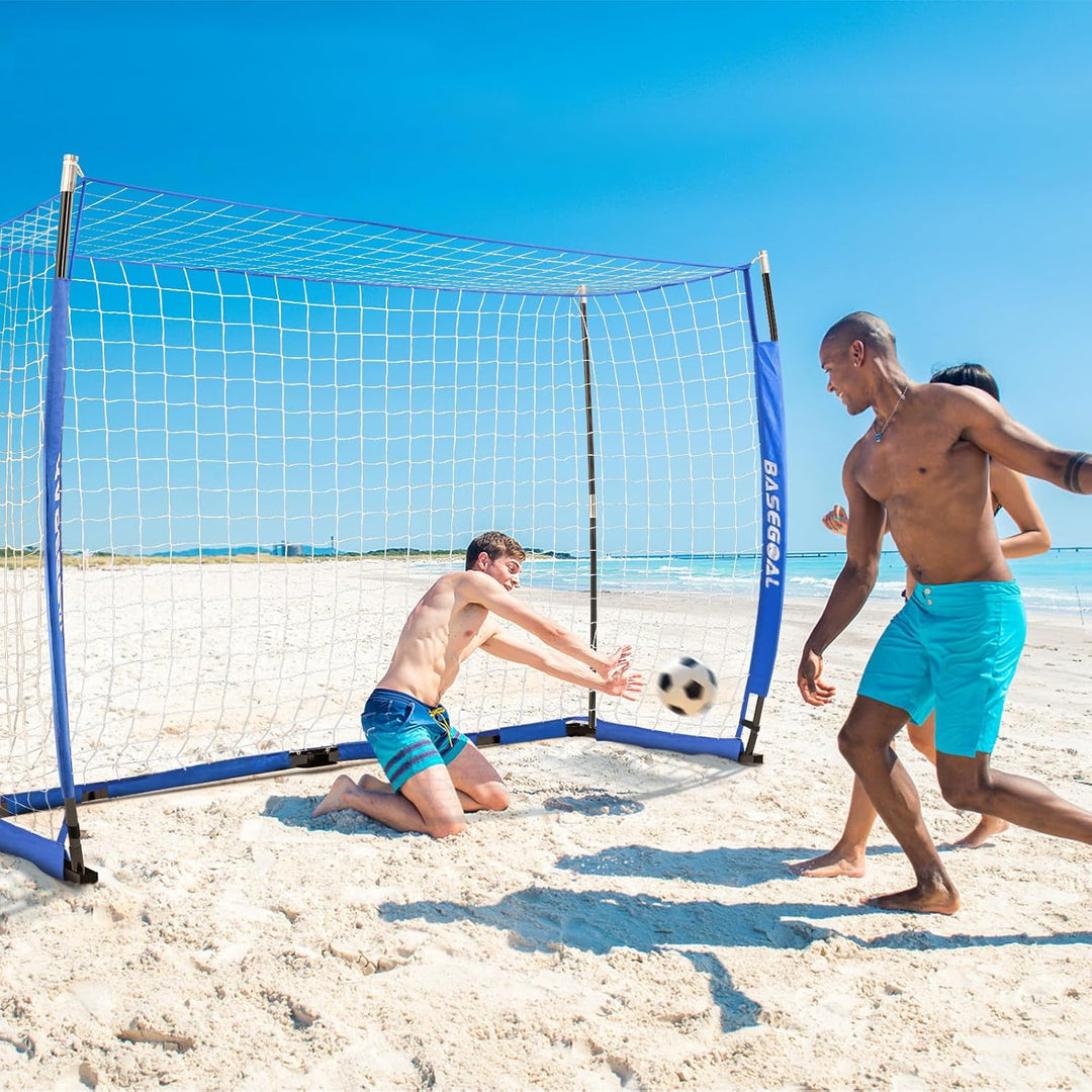 Fussballtor Outdoor [180cm/240cm/365cm], Faltbares Fussballtor Garten &amp; Training mit Koordinationsle