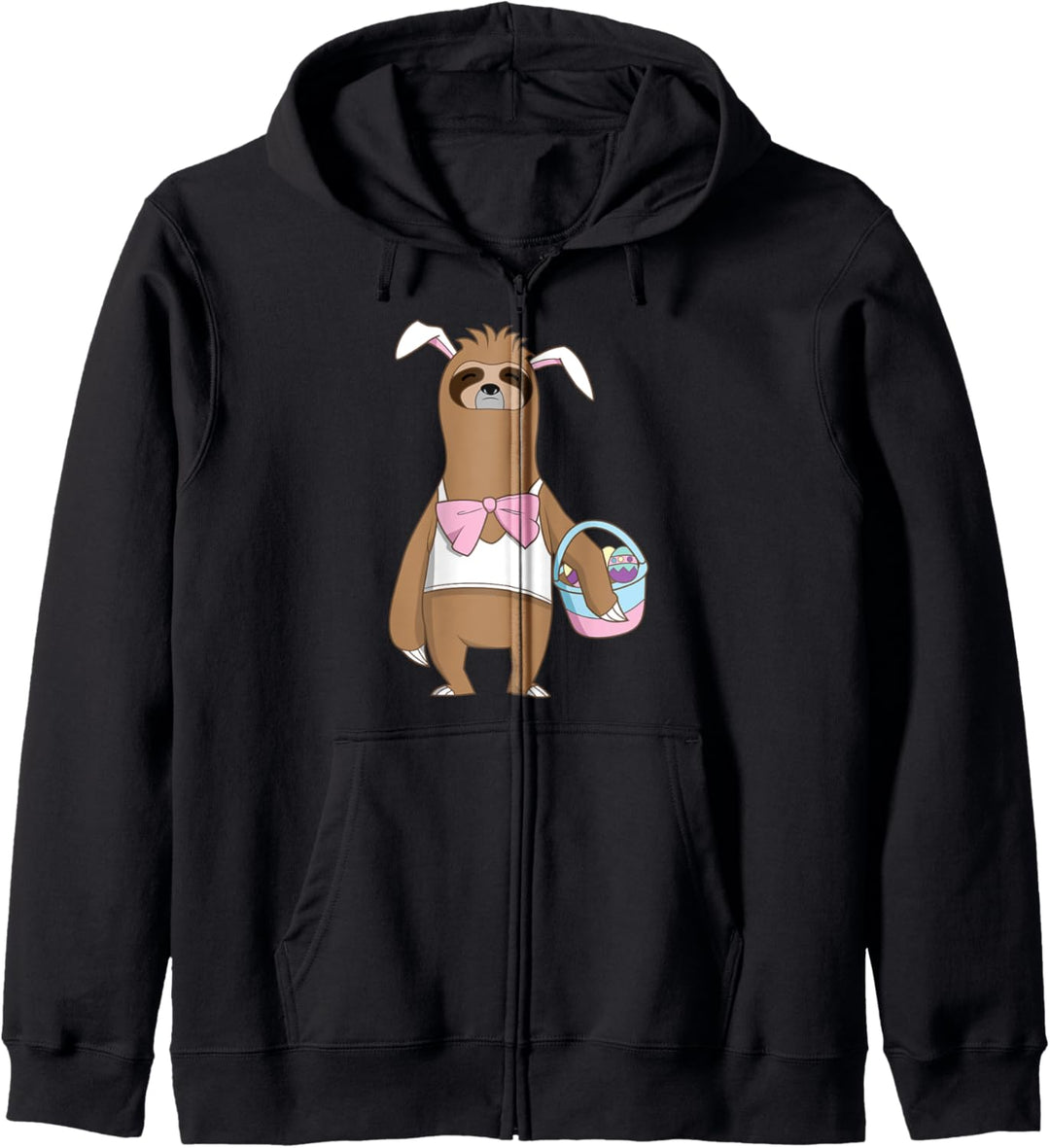 Lazy Bunny Sloth Eggcited Faultier mit Hasen Ohren Osterhase Kapuzenjacke