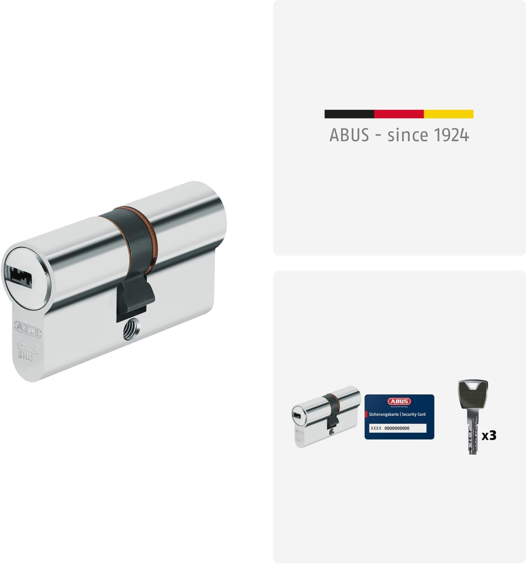 ABUS Profilzylinder XP20SN 35/35 inklusive Sicherungskarte & 3 Schlüsseln, 73727, 35/35