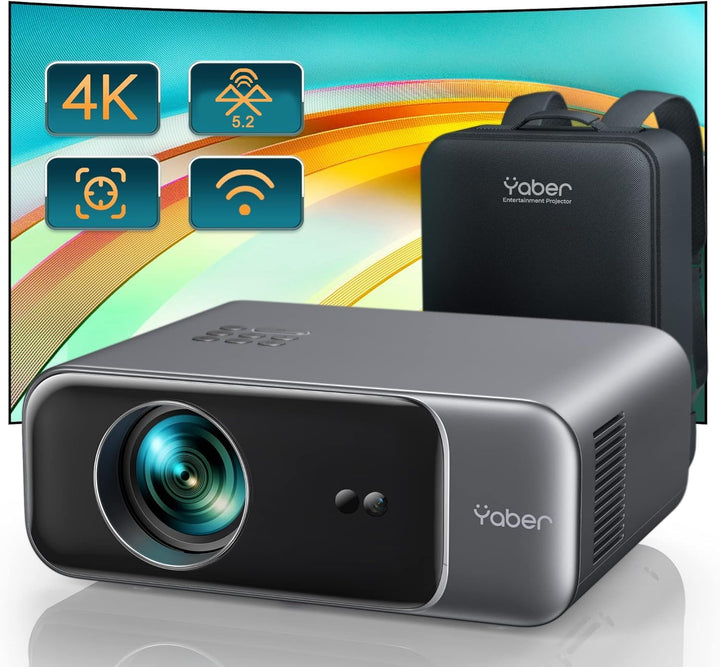 [Autofokus/Trapezkorrektur] Beamer, Full HD 1080P WiFi6 Bluetooth Beamer Heimkino 4K Video Unterstüt