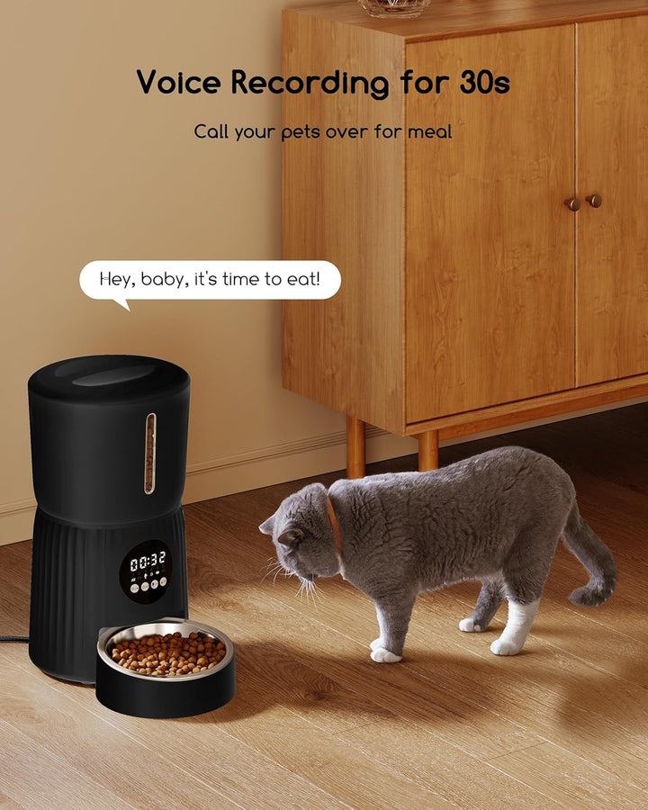faroro 4L Futterautomat Katze, Katzenfutter Automat mit Timer, Automatischer Futterspender Hunde, Ed