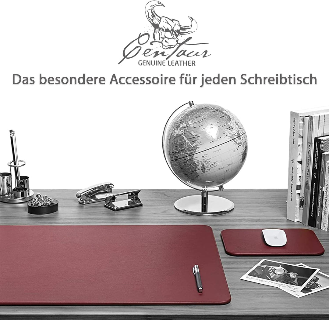 Centaur - Hochwertiges Leder Mousepad 25x18 cm (Weinrot), Weinrot