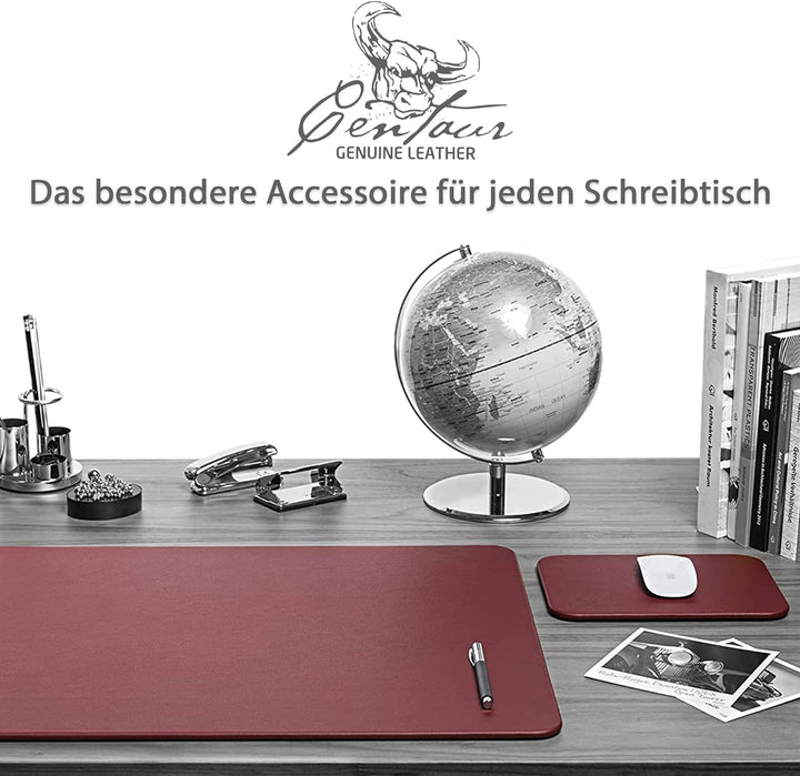 Centaur - Hochwertiges Leder Mousepad 25x18 cm (Weinrot), Weinrot