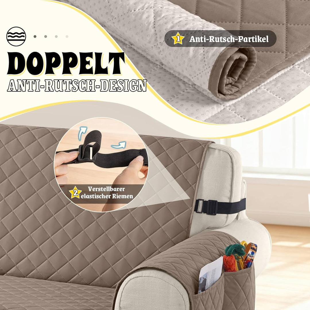 TAOCOCO Sofa Überzug, Sofabezug Wasserdicht Mit Gummiband，Wohnzimmer Anti-Rutsch Gepolsterter Sofasc