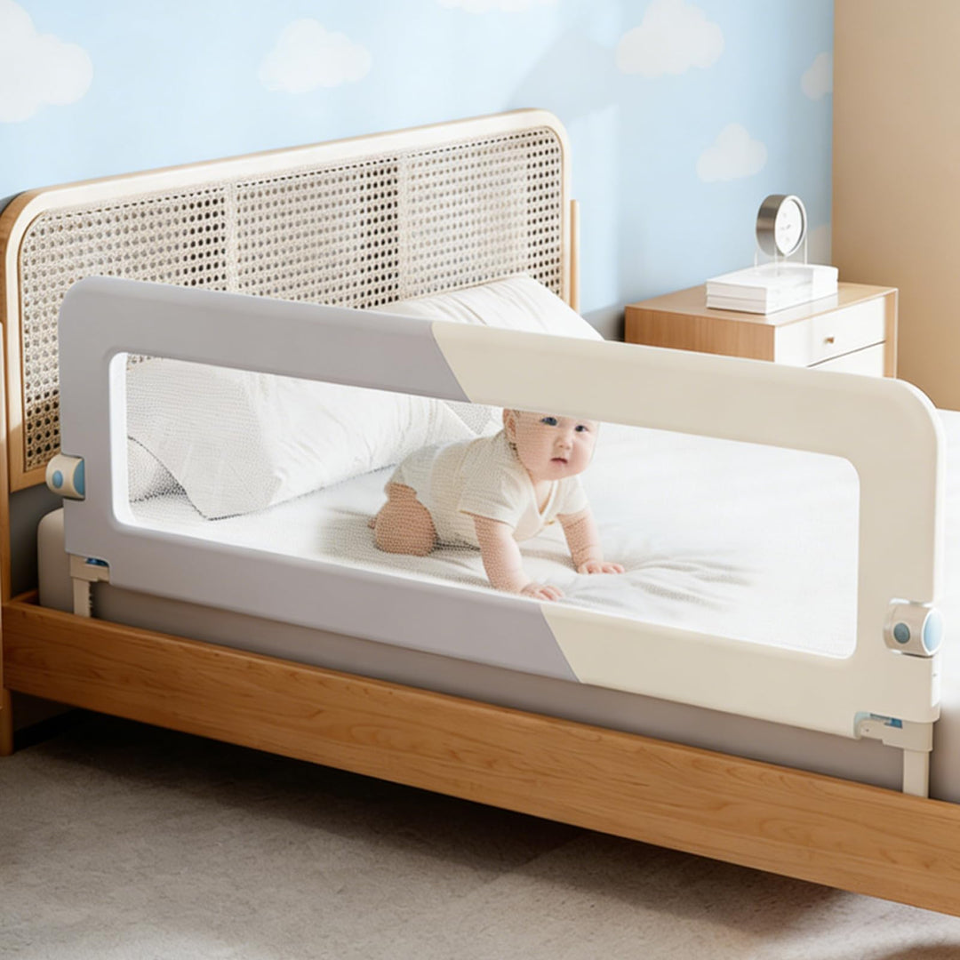 Rausfallschutz Bett, 200 cm klappbares Bettgitter, Bettschutzgitter Rausfallschutz für Kinder & Baby