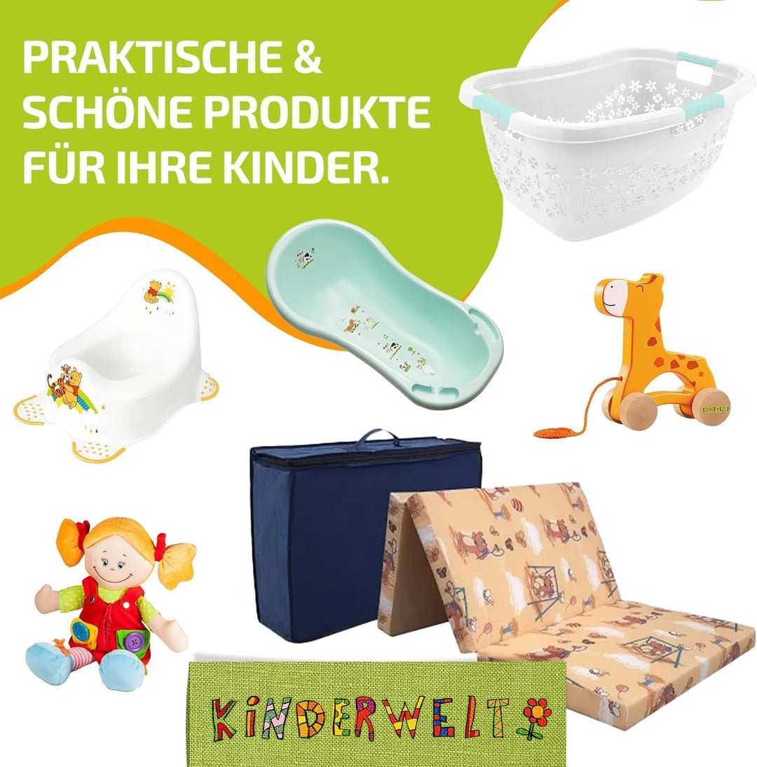 KiNDERWELT Premium Tritthocker für Kinder und Babys, weiss, Tritthocker Stufe für Kleinkinder ab 18