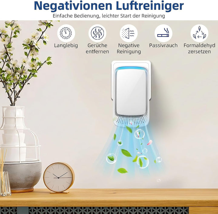 2er-Pack Plug-in-Luftreiniger mit Ionen-Generator | Filterloser Mini-Luftreiniger für die Steckdose
