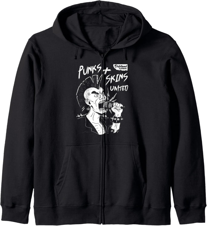 Punks and Skins United - Screaming Mohawk Crust Punk Rock Kapuzenjacke