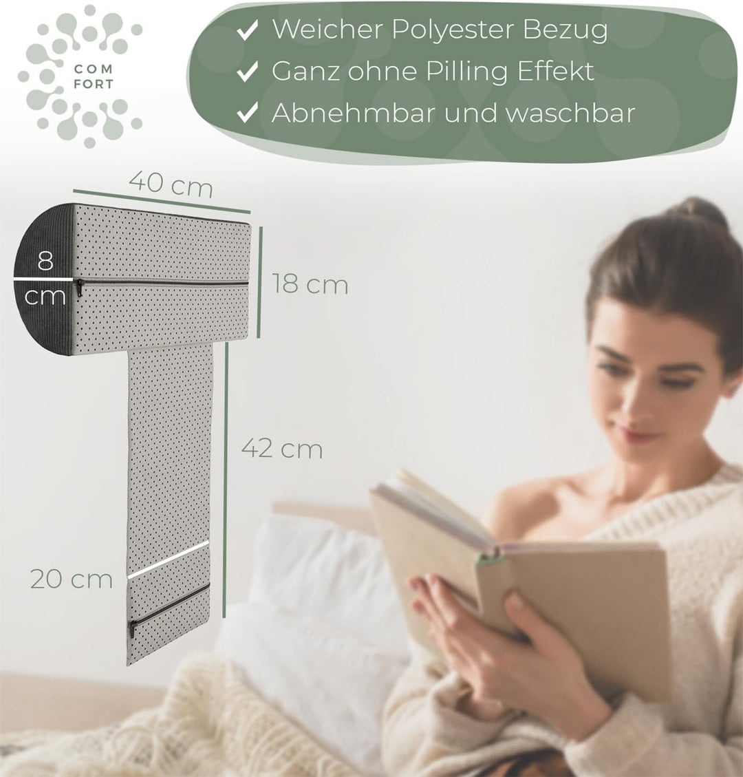 Nackenrolle für Sessel mit Gegengewicht (100% Memory Schaum), Nackenkissen Sofa Couch hängend, Nacke