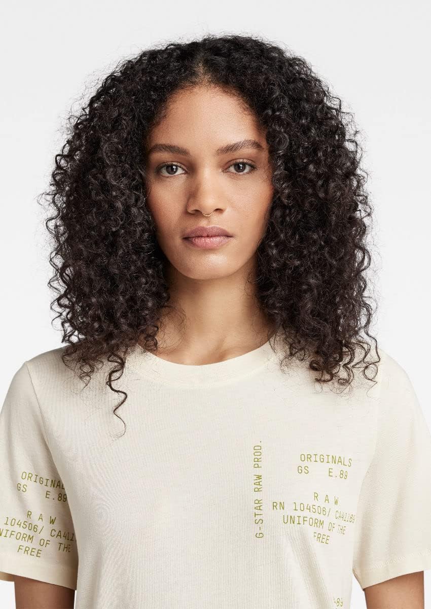 G-STAR RAW Damen Type Face Graphic Top Tops XXS Weiss (Papyrus D22337-4107-d113), XXS Weiss (Papyrus